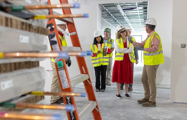 iu administration visit the construction site of the neuroscience center at iupui.webp